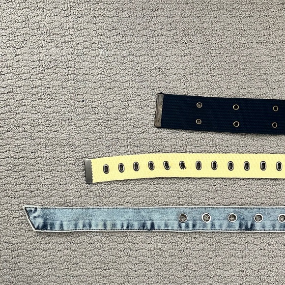 Grommet Belt Set - Black, Yellow, Blue Bundle of 3 - Picture 4 of 4